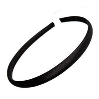 Black Satin Alice Headband - 1cm - Anilas UK