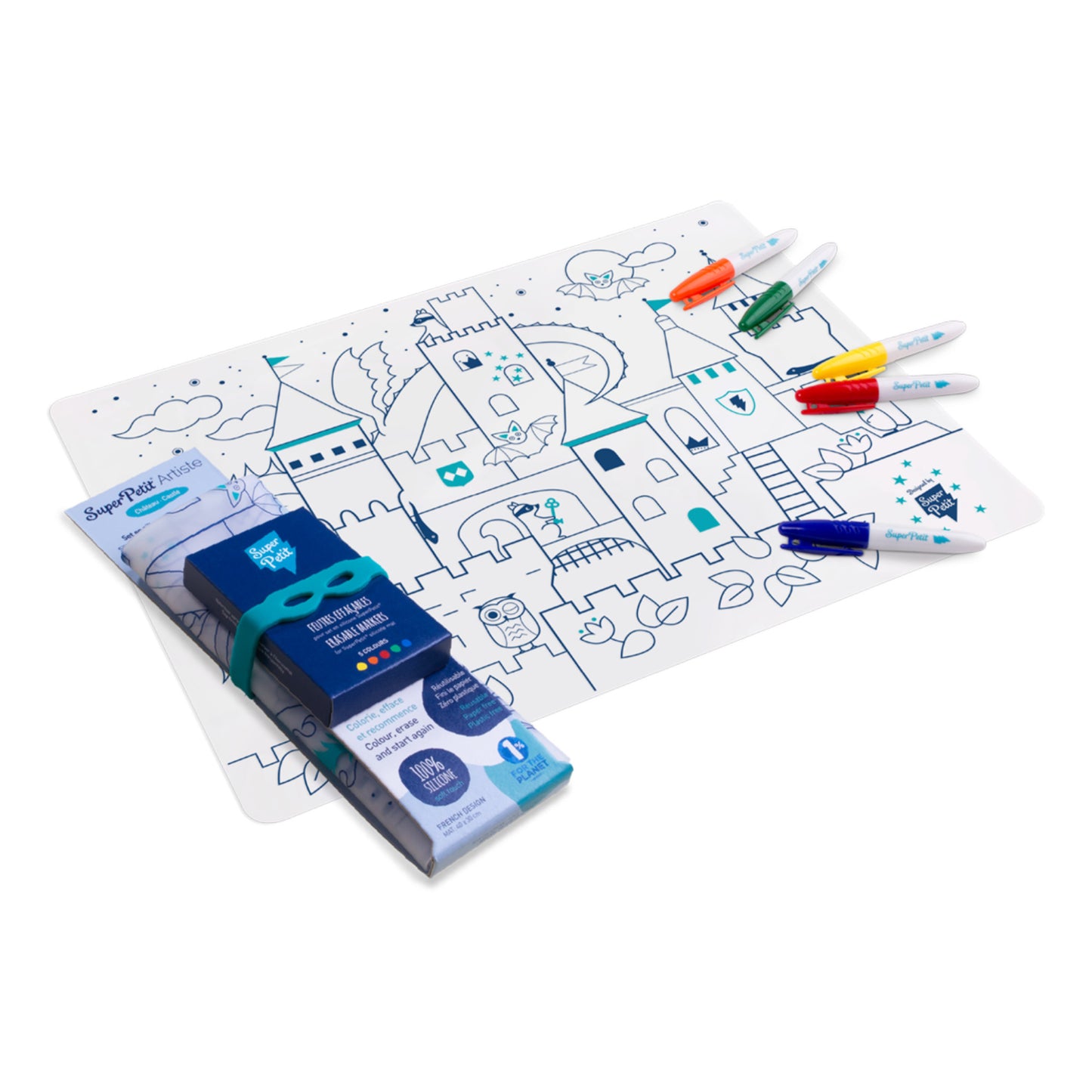 Super Petit - Artiste Colouring Placemat - Castle - Anilas UK