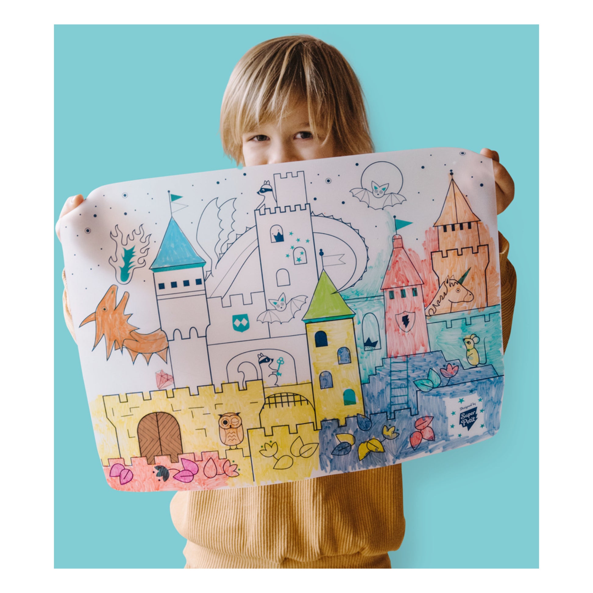 Super Petit - Artiste Colouring Placemat - Castle - Anilas UK