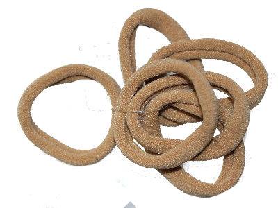 6 Coffee Brown Jersey Endless Snag Free Hair Bobbles - Anilas UK