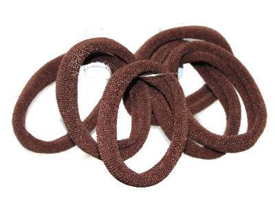 6 Dark Brown Jersey Endless Snag Free Hair Bobbles - Anilas UK