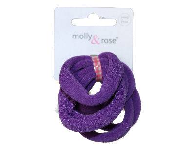 6 Purple Jersey Endless Snag Free Hair Bobbles - Anilas UK
