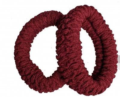 Large Burgundy Knit Donut Endless Snag Free Hair Bobbles - Anilas UK