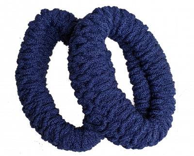 Large Navy Blue Knit Donut Endless Snag Free Hair Bobbles - Anilas UK