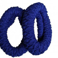 Large Royal Blue Knit Donut Endless Snag Free Hair Bobbles - Anilas UK
