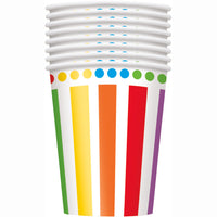 Rainbow Birthday Party Cups (Pack of 8) - Anilas UK