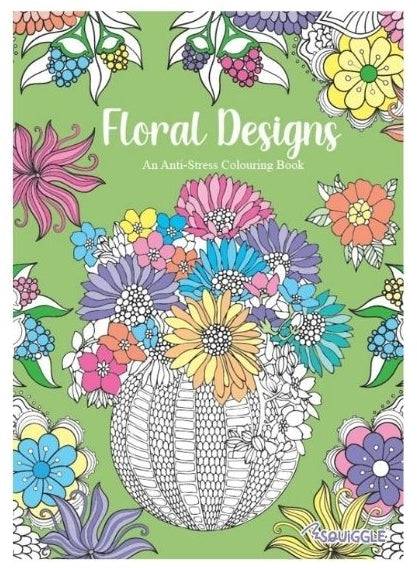 Floral Designs Anti-Stress Colouring Book front view