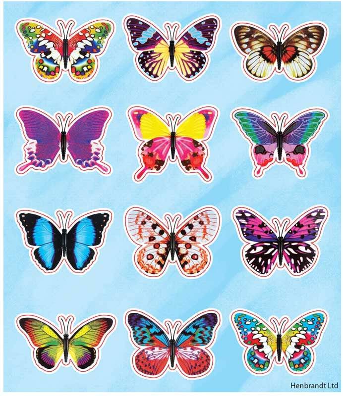 12 Butterfly Sticker Sheets - Anilas UK