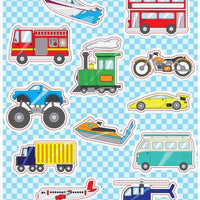 12 Vehicles Sticker Sheets - Anilas UK