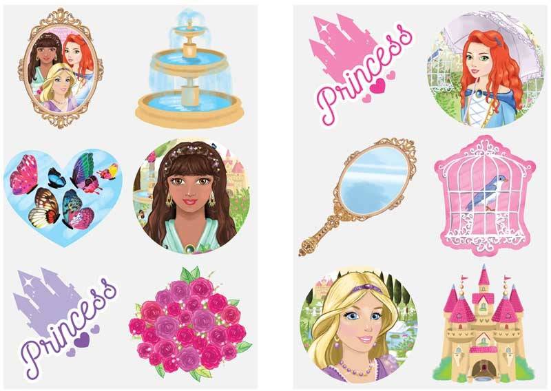 12 Princess Theme Tattoo Sheets - Anilas UK