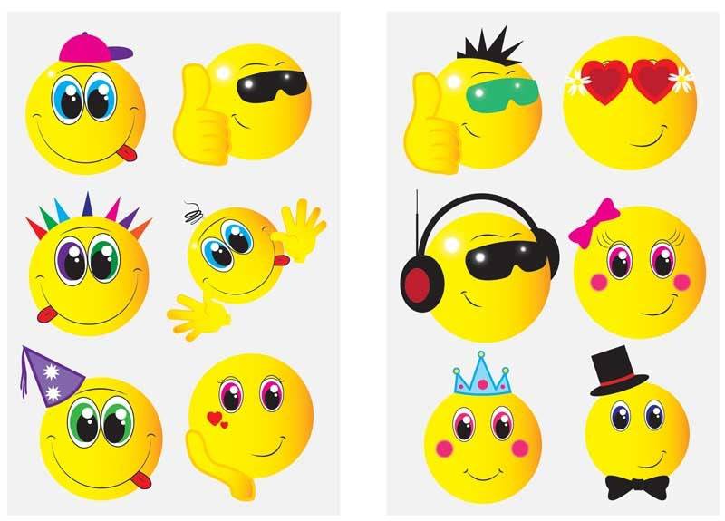 12 Smiley Tattoo Sheets - Anilas UK