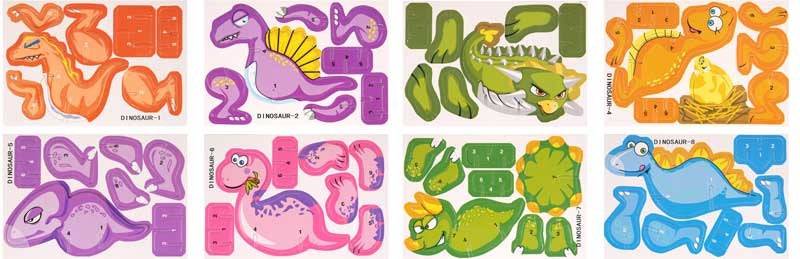 12 3D Dinosaur Puzzles - Anilas UK