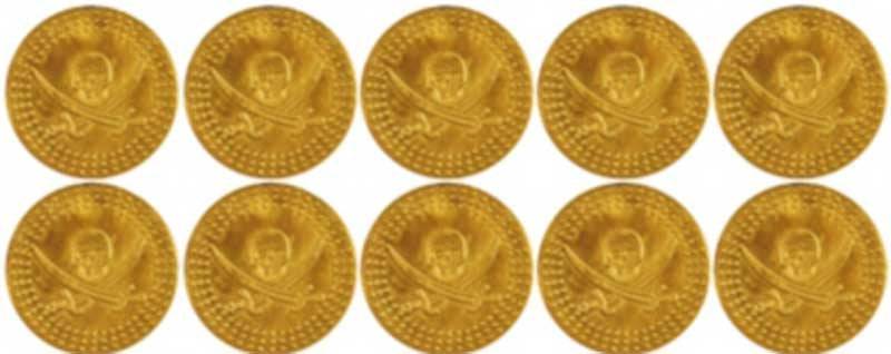 12 Bags Of Gold Pirate Coins - Anilas UK