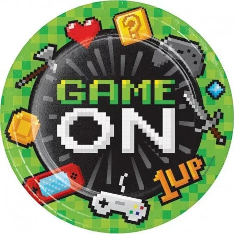 Gamer Round Paper Plates - 22.2cm (Pack of 8) - Anilas UK