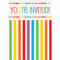 Rainbow Birthday Invitations (Pack of 8) - Anilas UK