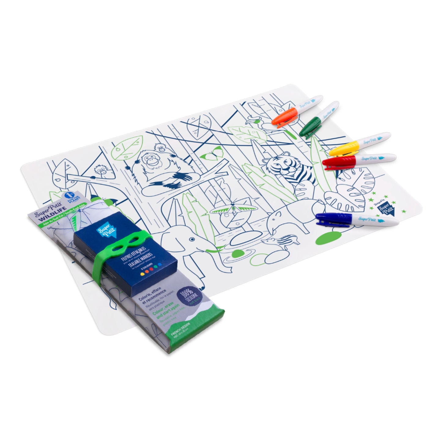 Super Petit - Artiste Colouring Placemat - Jungle - Anilas UK