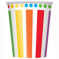 Rainbow Birthday Party Cups (Pack of 8) - Anilas UK