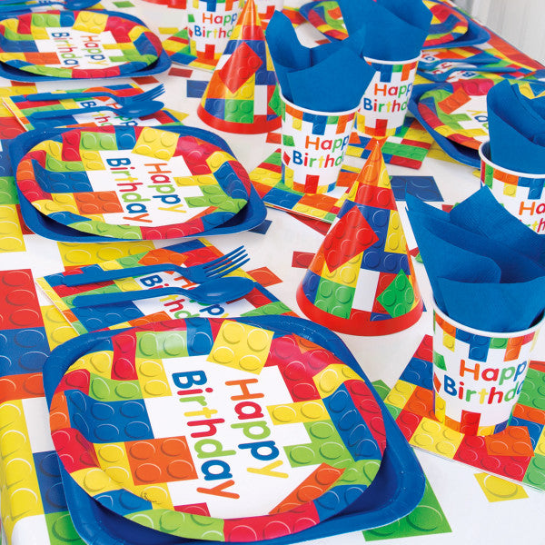 Bricks Happy Birthday Napkins (Pack of 16) - Anilas UK