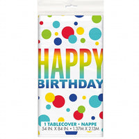 
              Rainbow Spots Happy Birthday Table Cover - Anilas UK
            