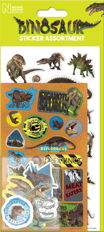 Natural History Museum Dinosaur Sticker Assortment - Anilas UK