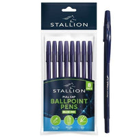 Pull Cap Ballpoint Pens- Blue Ink Pack of 8 - Anilas UK