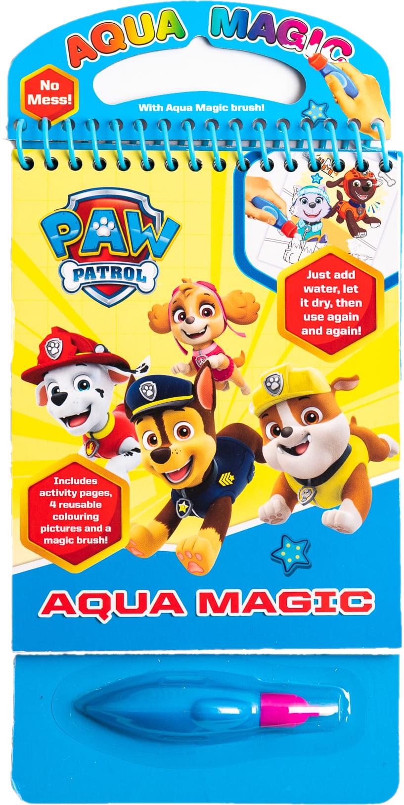 Paw Patrol Aqua Magic Colouring Book front view