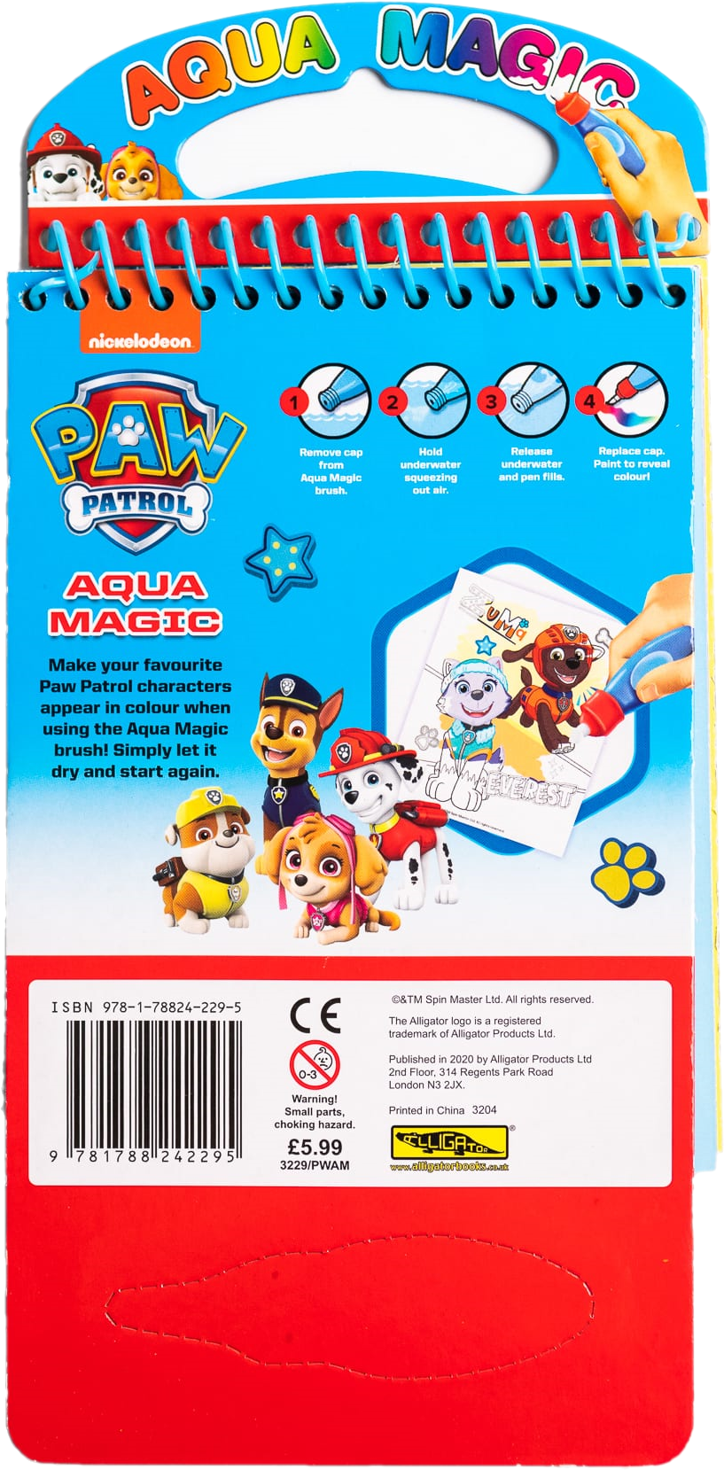 Paw Patrol Aqua Magic Colouring Book with brush
