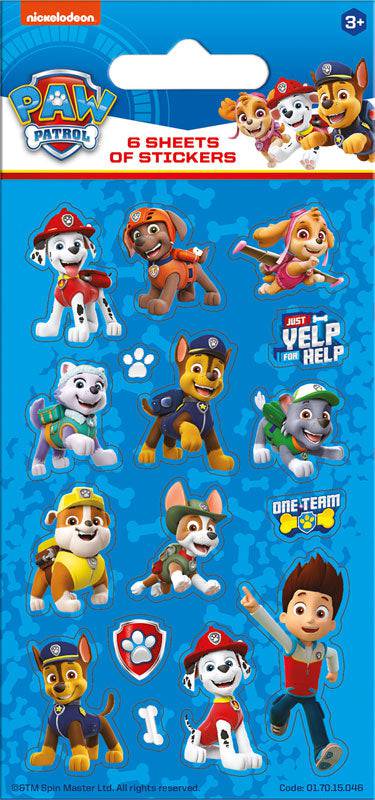 Paw Patrol Blue Party Sticker Pack - Anilas UK