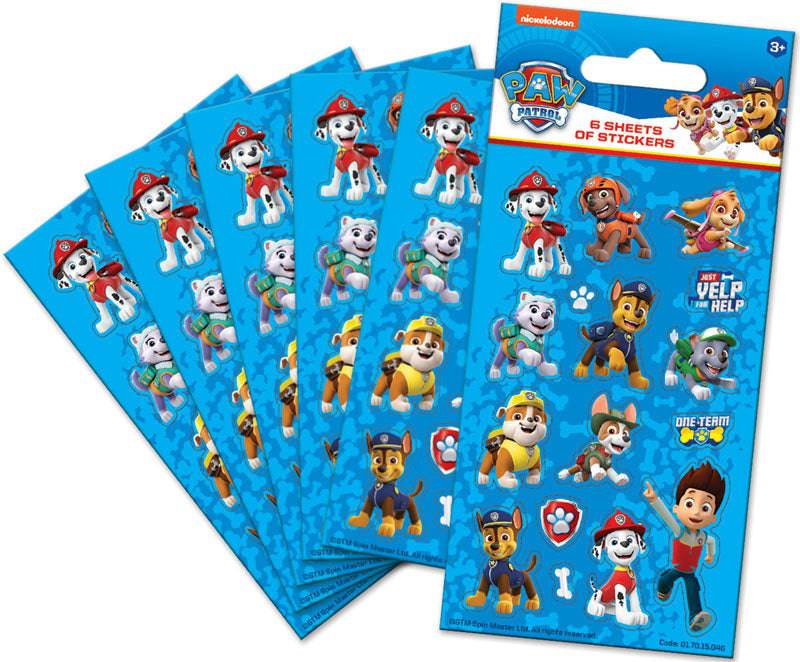 Paw Patrol Blue Party Sticker Pack - Anilas UK