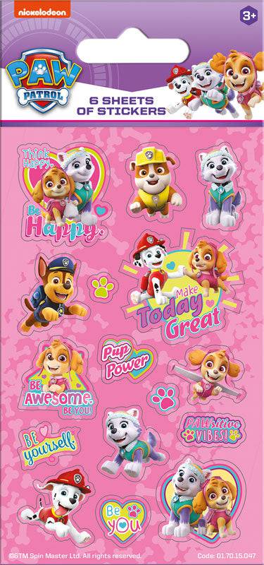Paw Patrol Pink Party Sticker Pack - Anilas UK