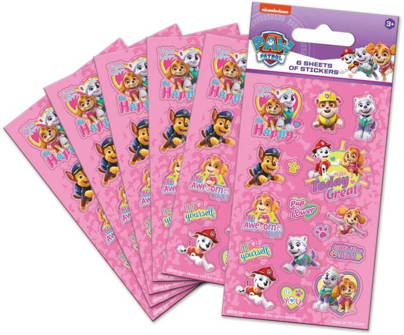 Paw Patrol Pink Party Sticker Pack - Anilas UK