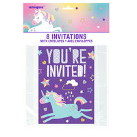 Unicorn Birthday Invitations (Pack of 8) - Anilas UK