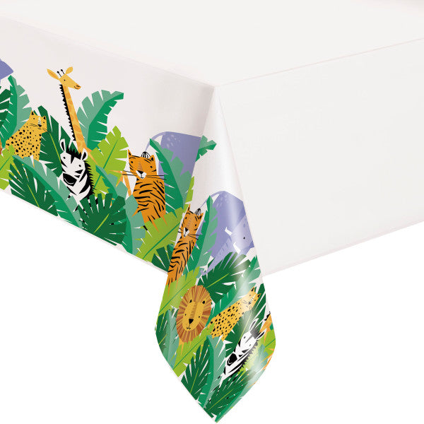 Animal Jungle Safari Birthday Rectangular Plastic Table Cover - Anilas UK