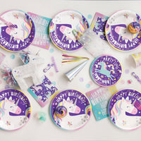 
              Unicorn Birthday Round 9" Dinner Plates - 21.9cm (Pack of 8) - Anilas UK
            