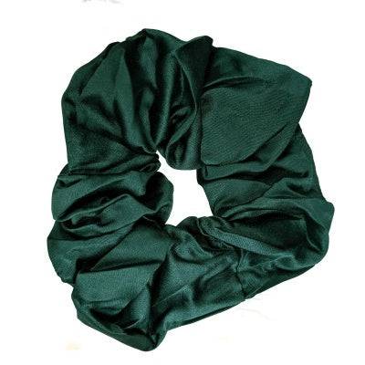 Bottle Green Satin Style Scrunchie Hair Bobble - Anilas UK
