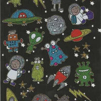 Space Aliens Reusable Foiled Stickers - Anilas UK
