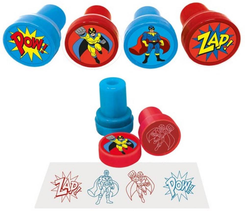 Superhero ink stampers for party bags