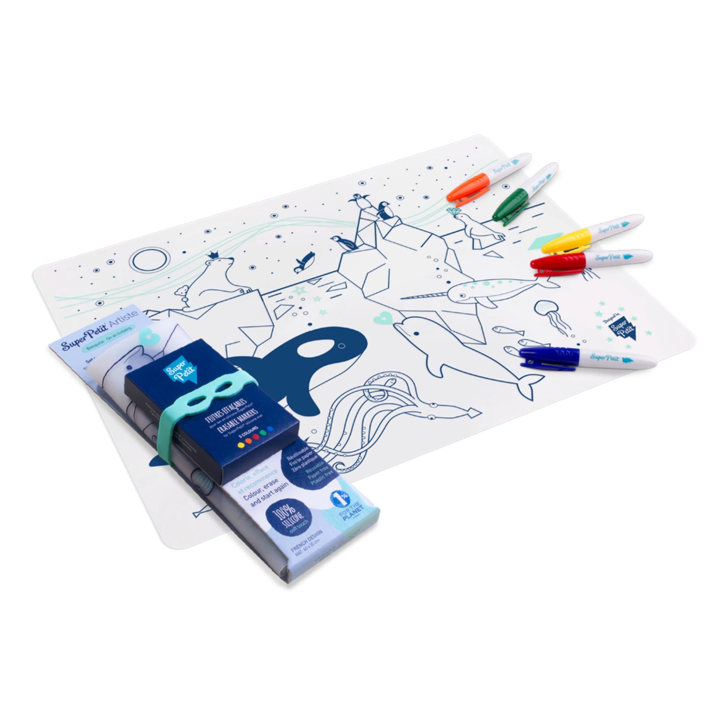 Super Petit - Artiste Colouring Placemat - On An Iceberg - Anilas UK