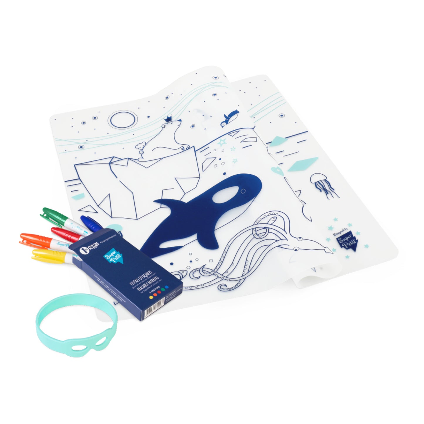 Super Petit - Artiste Colouring Placemat - On An Iceberg - Anilas UK