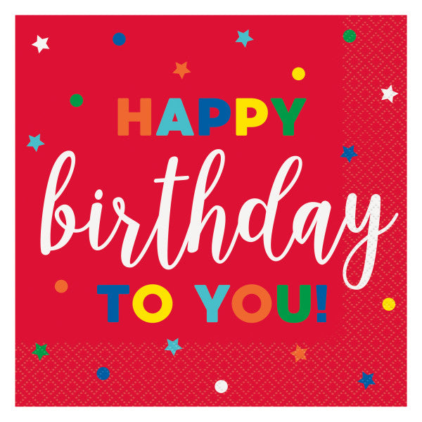 Dots & Stars Birthday Napkins (Pack of 16) - Anilas UK