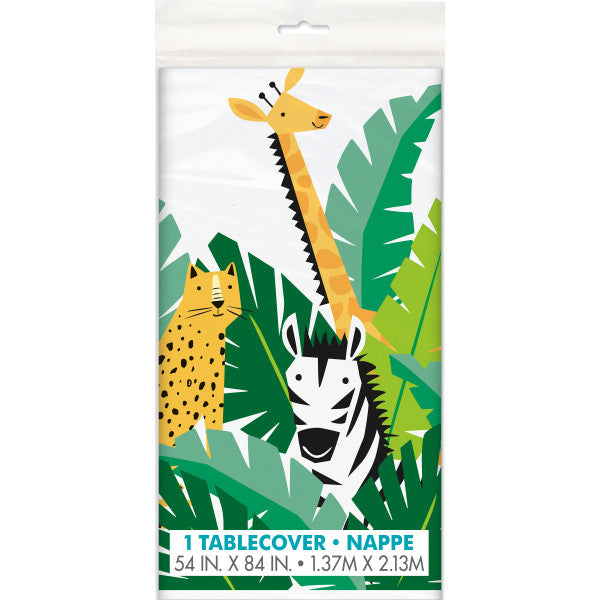 Animal Jungle Safari Birthday Rectangular Plastic Table Cover - Anilas UK