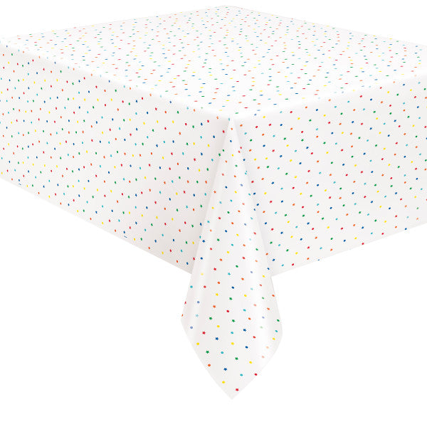 Dots and Stars Birthday Rectangular Plastic Table Cover - Anilas UK