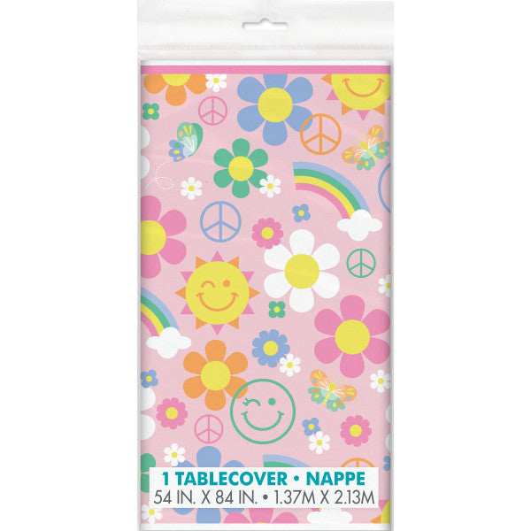 Groovy Birthday Rectangular Plastic Table Cover - Anilas UK